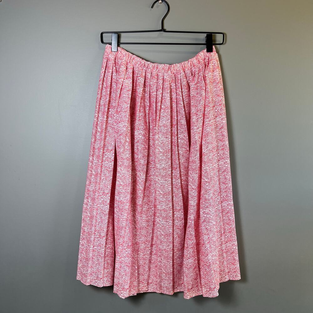 Vintage Red and White Pleated Skirt Size 12